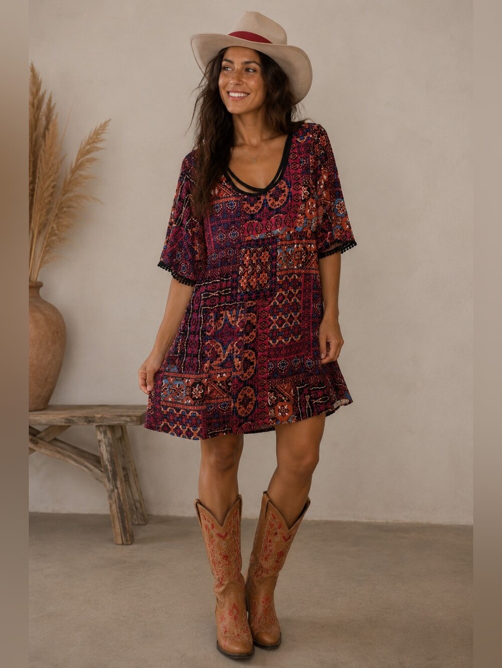 Scully Western Wear Southwest Print Dress Size Large